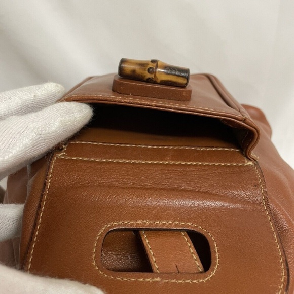Vintage Gucci Bamboo Leather Mini Backpack - Picture 15 of 16